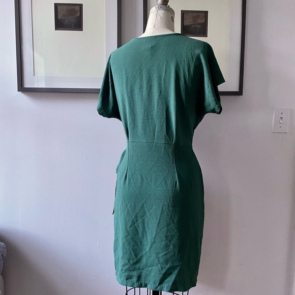 Bobeau Wrap Dress | Teal/Emerald Green | Size S - Picture 2 of 7